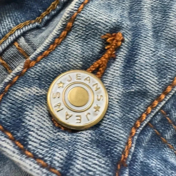 Runway Paris Vintage Style Pearl Embellished Skinny Jeans Sz L (Fits US 10/12) - Picture 5 of 12